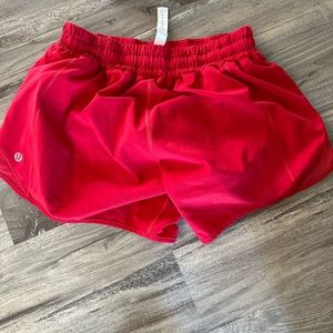 Hotty hot red Lululemon low rise shorts